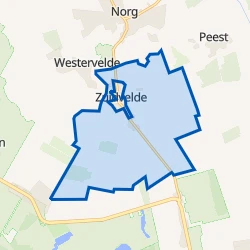 Kaart van Verspreide huizen Zuidvelde