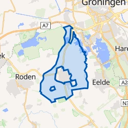 Kaart van Verspreide huizen Peize Noord