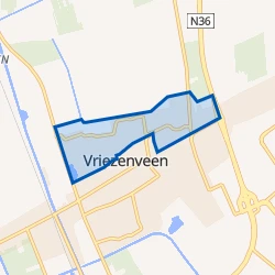 Kaart van Vriezenveen-Midden