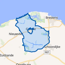 Kaart van Verspreide huizen Groede