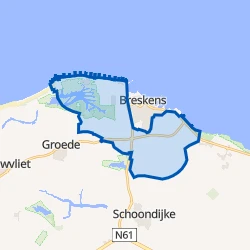Kaart van Verspreide huizen Breskens