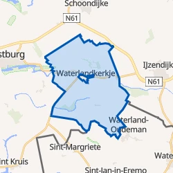 Kaart van Verspreide huizen Waterlandkerkje