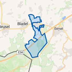 Kaart van Verspreide huizen Hapert