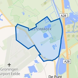 Kaart van Oosterbroek en vliegveld
