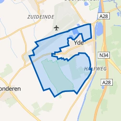 Kaart van Verspreide huizen Yde