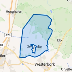 Kaart van Verspreide huizen Zwiggelte