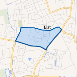 Kaart van Elst centrum Zuidzijde