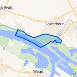 Kaartje van Uiterwaarden Oosterhoutsche Waarden
