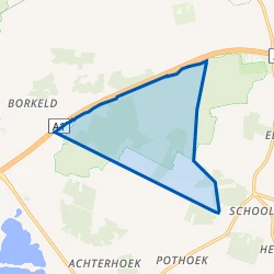 Kaartje van Verspreide huizen Elzenerveen en Borkeld