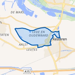 Kaart van Verspreide huizen Lede en Oudewaard