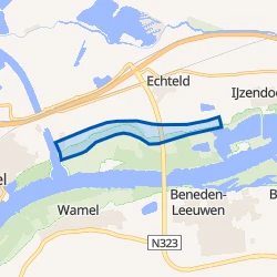 Kaart van Verspreide huizen Echteld-Waalbandijk