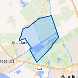 Kaart van Verspreide huizen Duifpolder en omgeving
