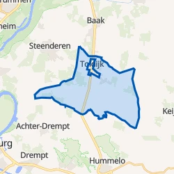 Kaart van Verspreide huizen Toldijk