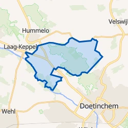 Kaart van Verspreide huizen ten zuidoosten van Hummelo
