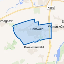 Kaart van Damwâld