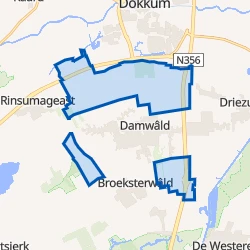 Kaart van Verspreide huizen Damwâld