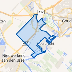 Kaart van Verspreide bebouwing Moordrecht