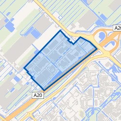 Kaartje van Bedrijventerrein De Hooge Veenen