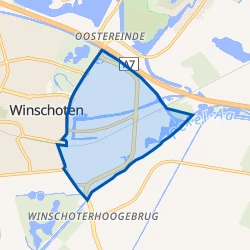 Kaart van Winschoten-industriegebied