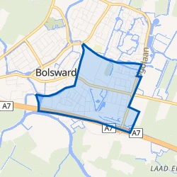 Kaart van Bolsward-Zuidoost