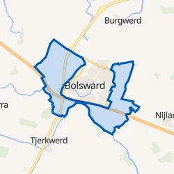 Kaart van Verspreide huizen Bolsward