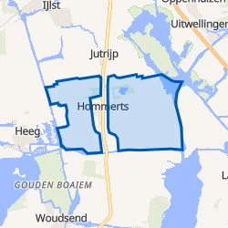 Kaartje van Verspreide huizen Hommerts