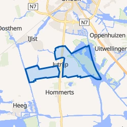 Kaartje van Verspreide huizen Jutrijp