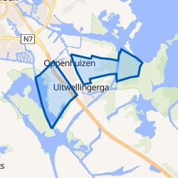 Kaartje van Verspreide huizen Oppenhuizen