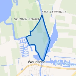Kaartje van Verspreide huizen Woudsend