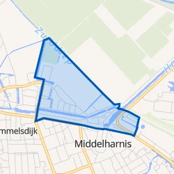 Kaart van Middelharnis westplaat