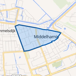 Kaart van Middelharnis centrum