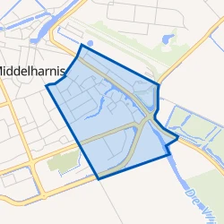 Kaart van Middelharnis prinsenkwartier