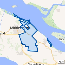 Kaart van Middelharnis buitengebied