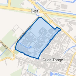 Kaart van Oude-Tonge planetenbuurt