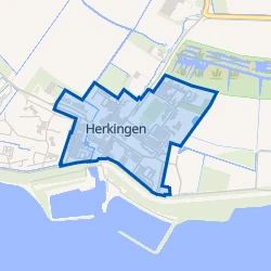 Kaart van Herkingen woonkern