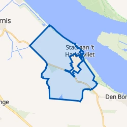 Kaart van Stad aan 't Haringvliet buitengebied