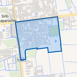 Kaart van St.-Annaparochie Zuidoost