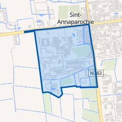 Kaart van St.-Annaparochie Zuidwest