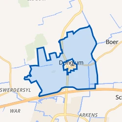 Kaart van Buitengebied Dongjum