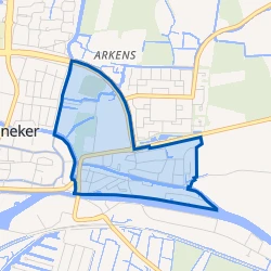 Kaart van Franeker Bloemketerp en Watertorenbuurt