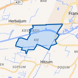 Kaart van Franeker Industrieter. West en Kie