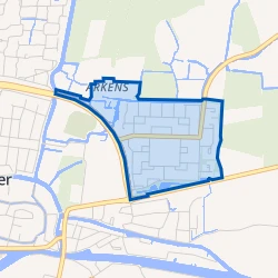 Kaart van Franeker Schalsumerplan en Arkens