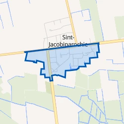Kaart van St.-Jacobiparochie Zuid