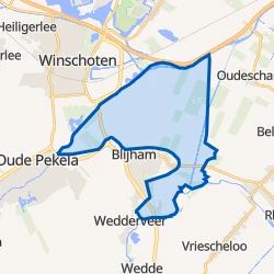 Kaart van Verspreide huizen in de polder Blijham