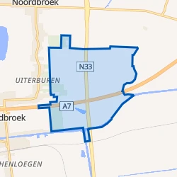 Kaartje van Zuidbroek Buitengebied oost
