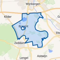 Kaart van Verspreide huizen Braamt