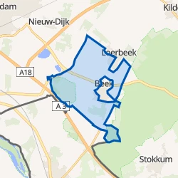 Kaart van Verspreide huizen Beek