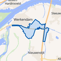 Kaart van Buitengebied Werkendam zuid