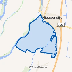 Kaartje van Buitengebied Nieuwendijk zuid