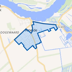 Kaart van Ameide kern